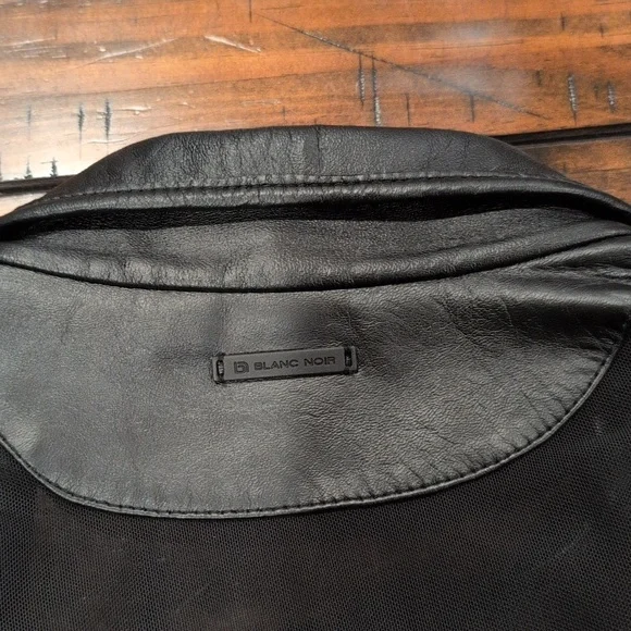 Blanc Noir Quilted Leather Mesh Moto Jacket * Runs Small* - Picture 11 of 12